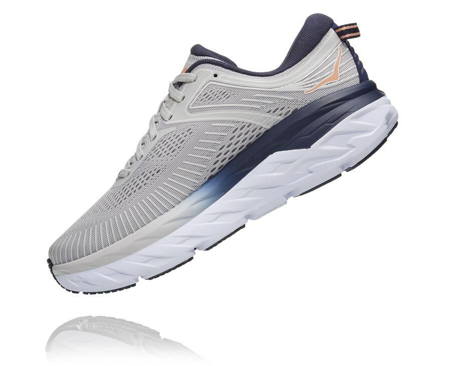 Hoka One One Koşu Ayakkabısı Kadın Gri/Siyah - Bondi 7 - MH6370425